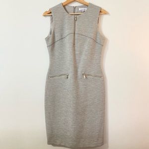 Calvin Klein Dress - Size 4 - Gray with Silver Zipper Detail